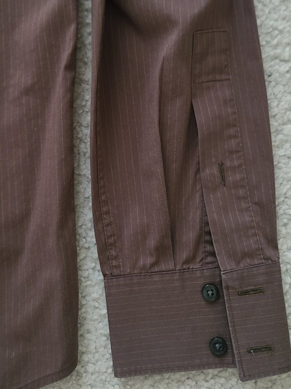 Club Monaco Men's Brown Stretch Cotton-Blend Long-Sleeve Button Up Shirt - Sz M - Picture 7 of 9